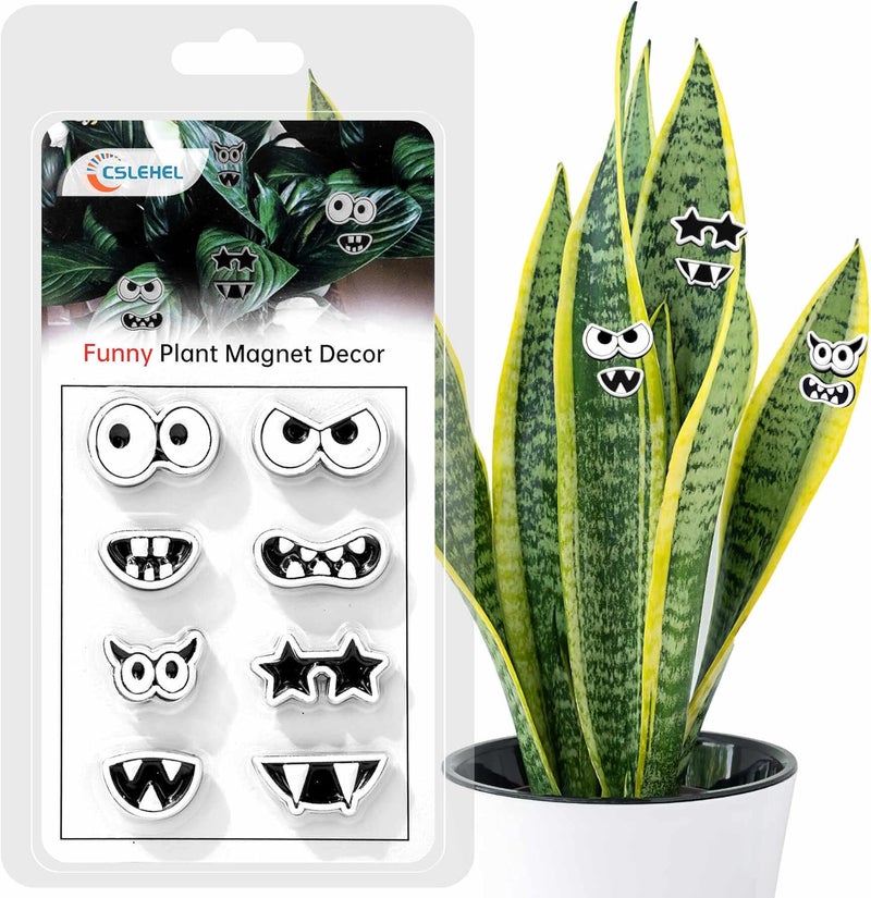 Cslehel Plant Magnets Eyes Mouth for Potted Plants， 8 PCS Fridge Magnets Monster Magnet Eyes, Funny Plants Pins Lndoor Outdoor Kitchens Whiteboard Office Plants Accessories - Image 1